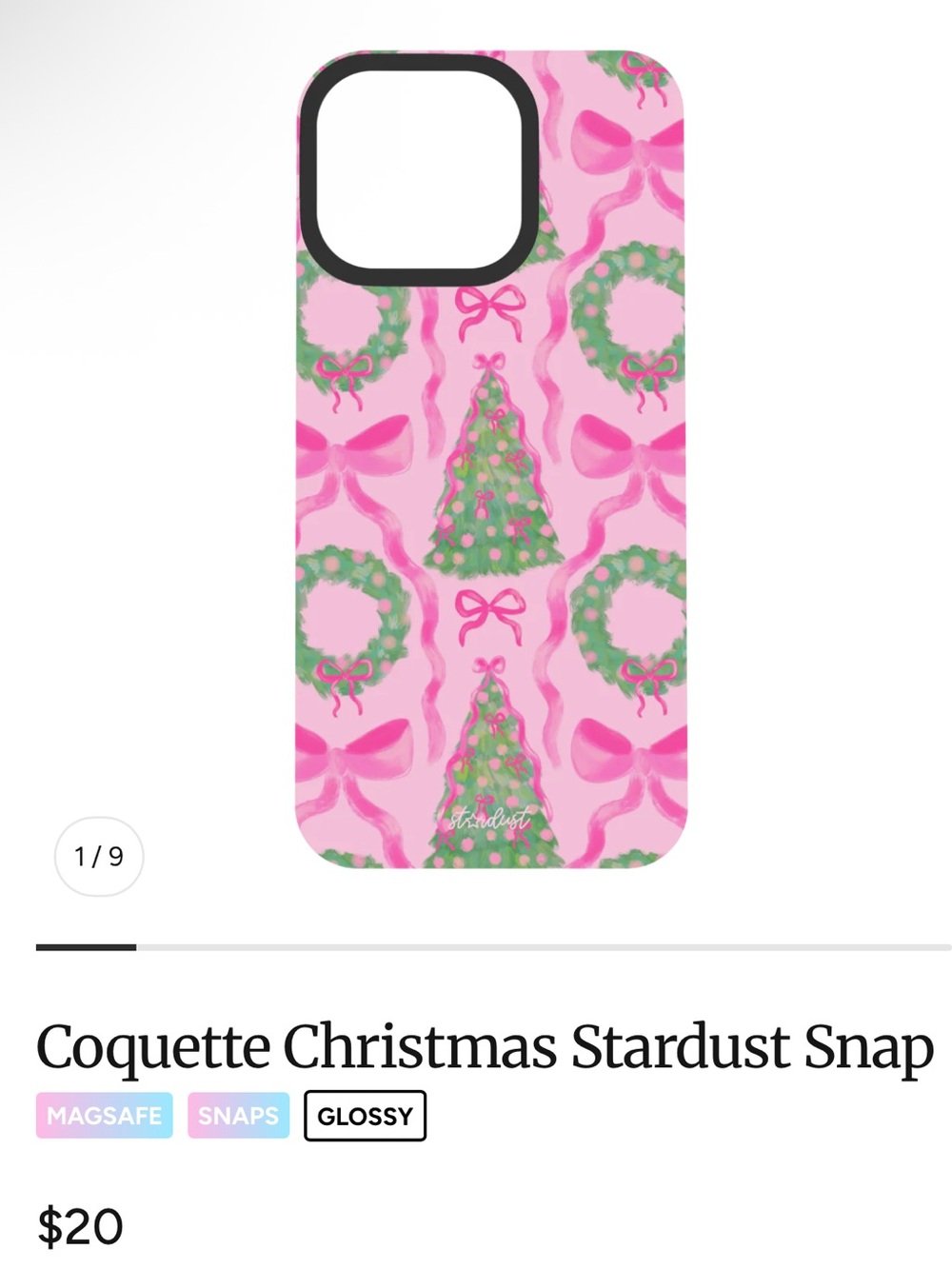 Coquette Christmas iPhone 16 Pro Max Snap & MagSafe Ring